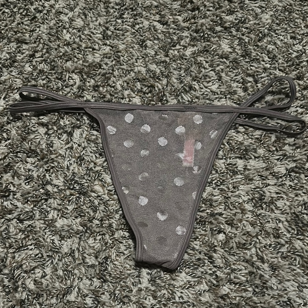 PINK Victoria's Secret Gray Polka Dot Panties